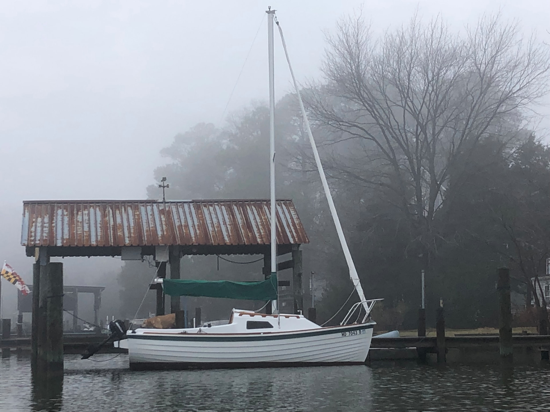 Spoonful at the dock on a foggy winter morning